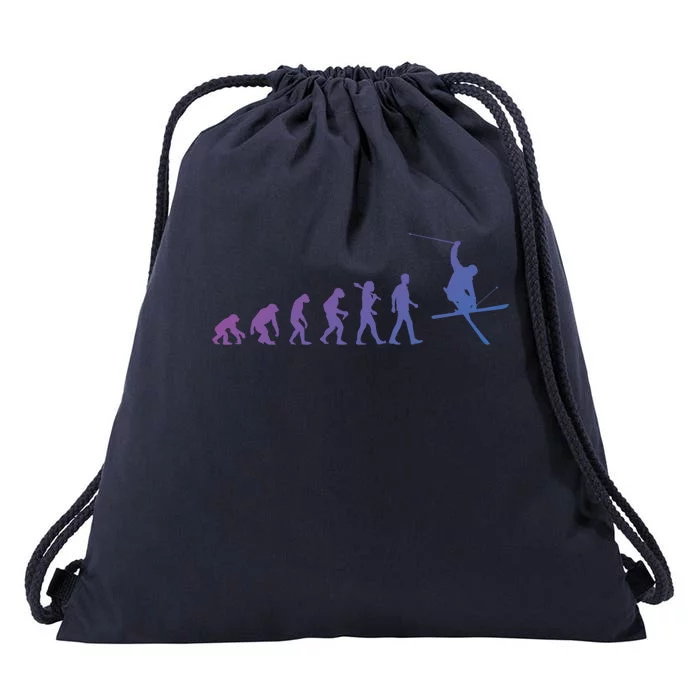 Evolution Of Skiing Cool Gift Drawstring Bag