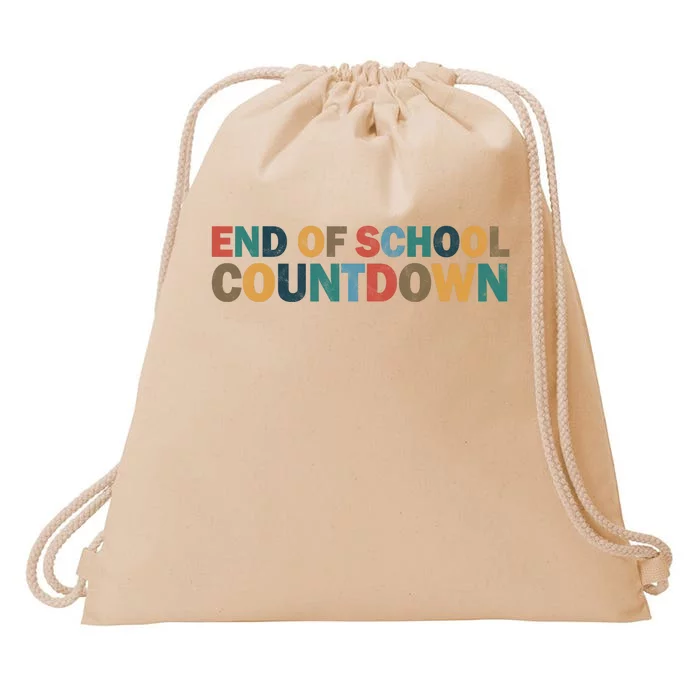 End Of School Countdown Summer Vibe Drawstring Bag