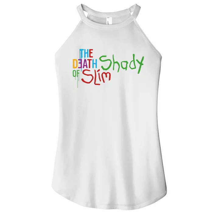 Em Of Slim Retro Colorful Death Shady Women’s Perfect Tri Rocker Tank