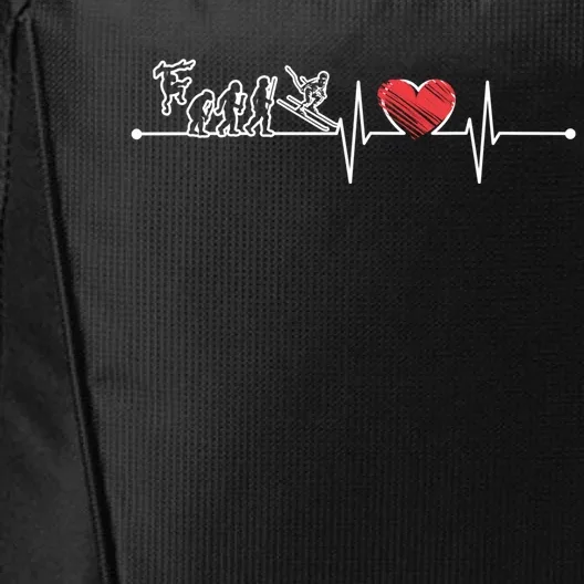 Evolution Of Skiing Player Skier Ekg Heartbeat Fans Lover Gift City Backpack