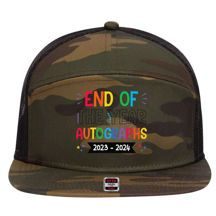 End Of The Year Autographs 20232024 Last Day Of School 7 Panel Mesh Trucker Snapback Hat