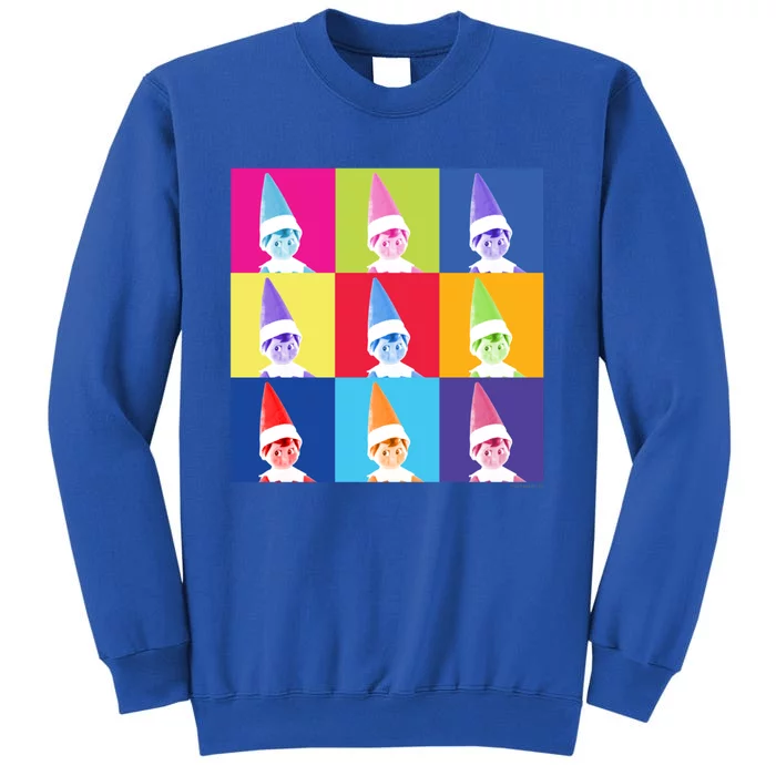 Elf On The Shelf Christmas Pop Color Elf Portrait Squares Gift Tall Sweatshirt