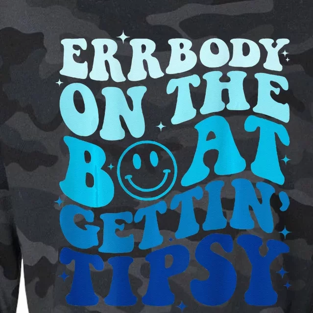 Errbody On The Boat Gettin Tipsy Retro Summer Waving Cropped Pullover Crew