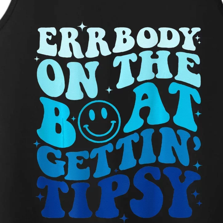 Errbody On The Boat Gettin Tipsy Retro Summer Waving Performance Tank