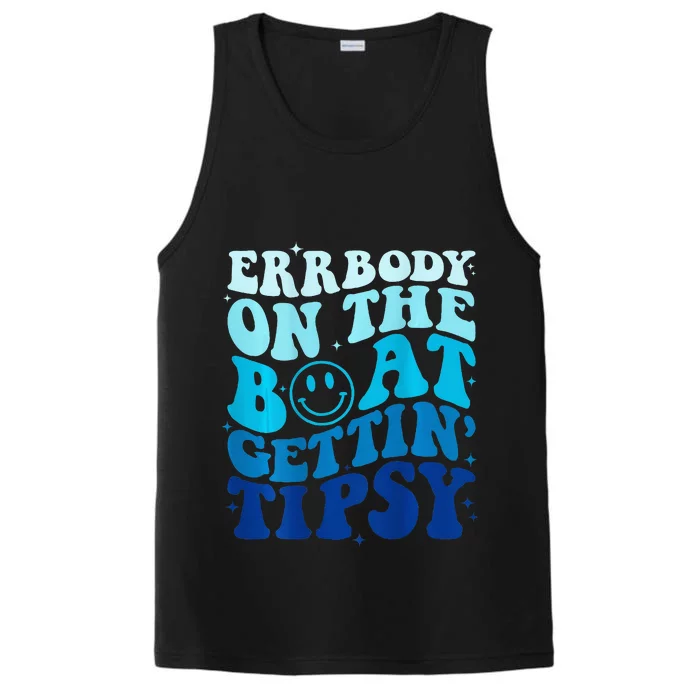 Errbody On The Boat Gettin Tipsy Retro Summer Waving Performance Tank