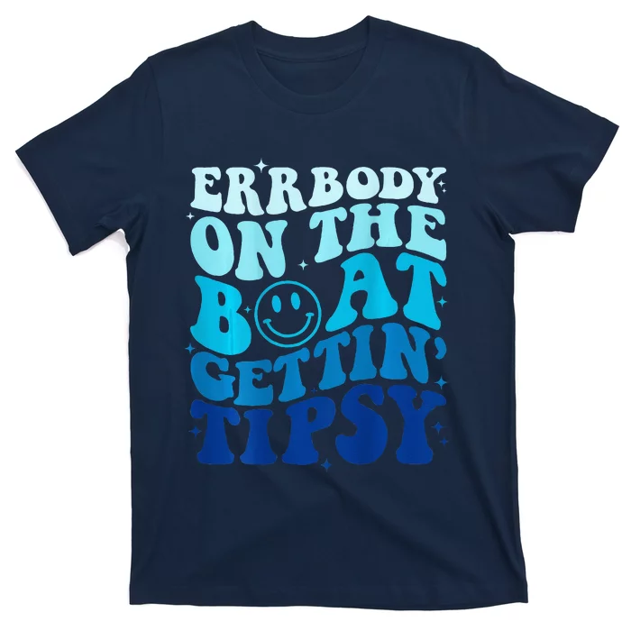 Errbody On The Boat Gettin Tipsy Retro Summer Waving T-Shirt