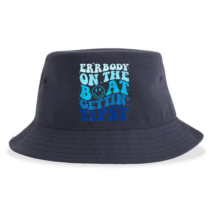 Errbody On The Boat Gettin Tipsy Retro Summer Waving Sustainable Bucket Hat