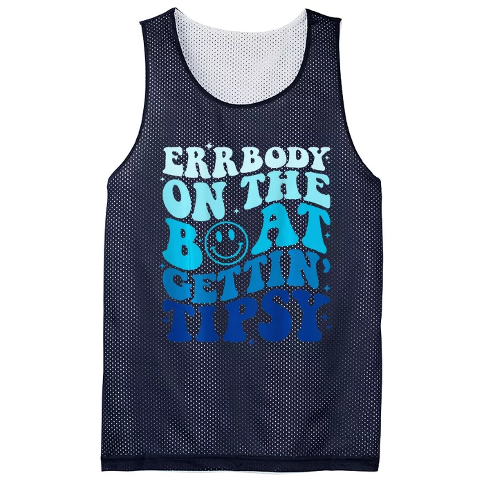 Errbody On The Boat Gettin Tipsy Retro Summer Waving Mesh Reversible Basketball Jersey Tank