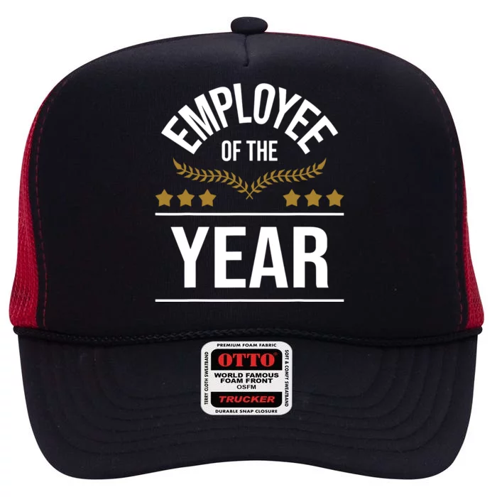 Employee Of The Year Boss Staff Employee Appreciation High Crown Mesh Trucker Hat