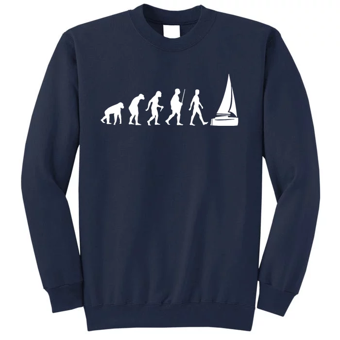 Evolution Of The Sailor Funny Sailing Evolution Tall Sweatshirt