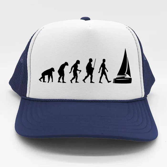 Evolution Of The Sailor Funny Sailing Evolution Trucker Hat