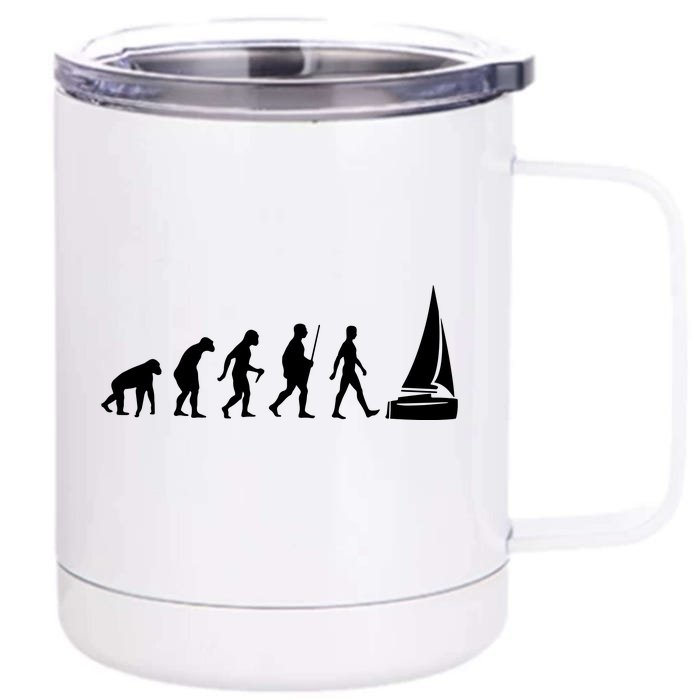 Evolution Of The Sailor Funny Sailing Evolution Front & Back 12oz Stainless Steel Tumbler Cup