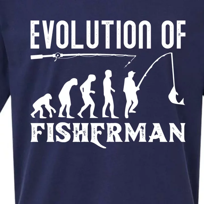 Evolution Of The Fishman Funny Fisherman Sueded Cloud Jersey T-Shirt