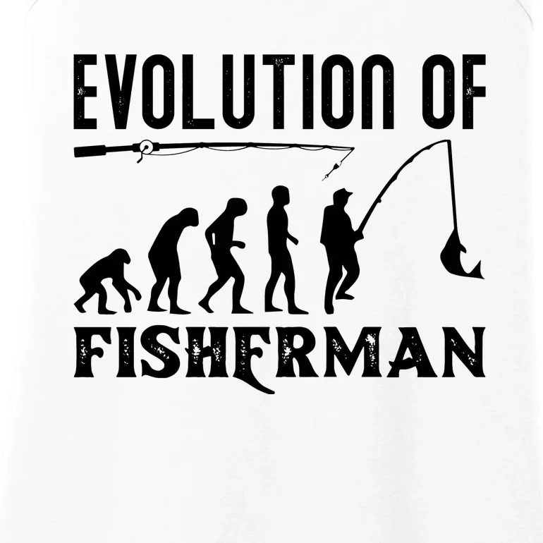 Evolution Of The Fishman Funny Fisherman Ladies Essential Tank