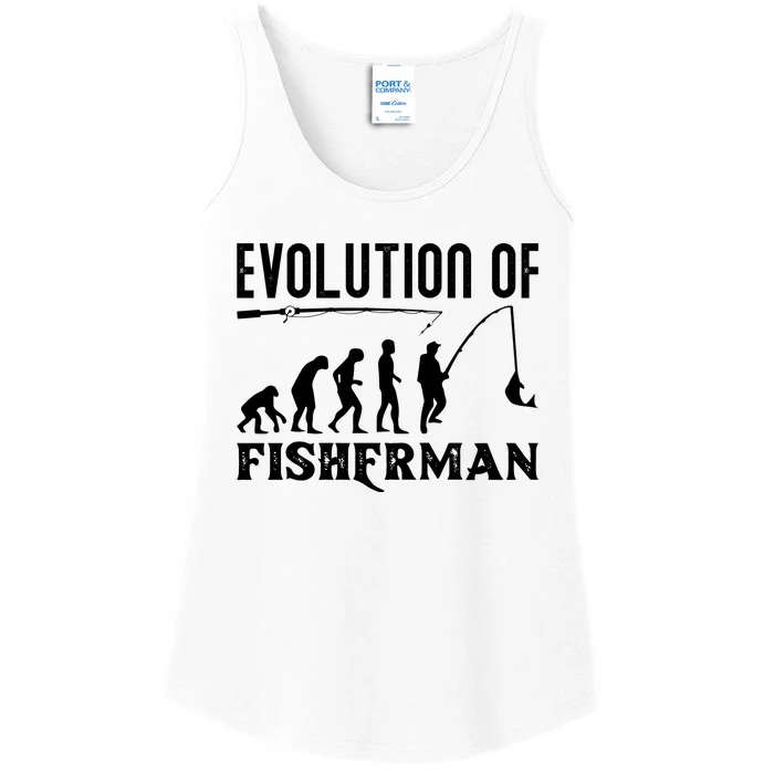 Evolution Of The Fishman Funny Fisherman Ladies Essential Tank