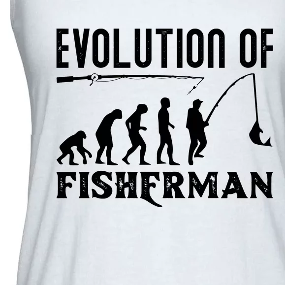 Evolution Of The Fishman Funny Fisherman Ladies Essential Flowy Tank