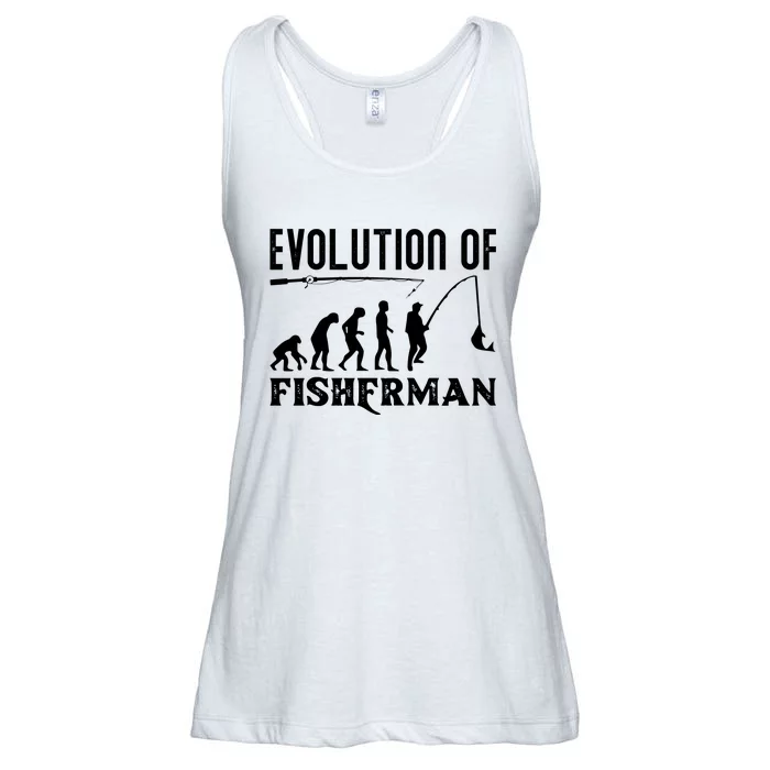 Evolution Of The Fishman Funny Fisherman Ladies Essential Flowy Tank