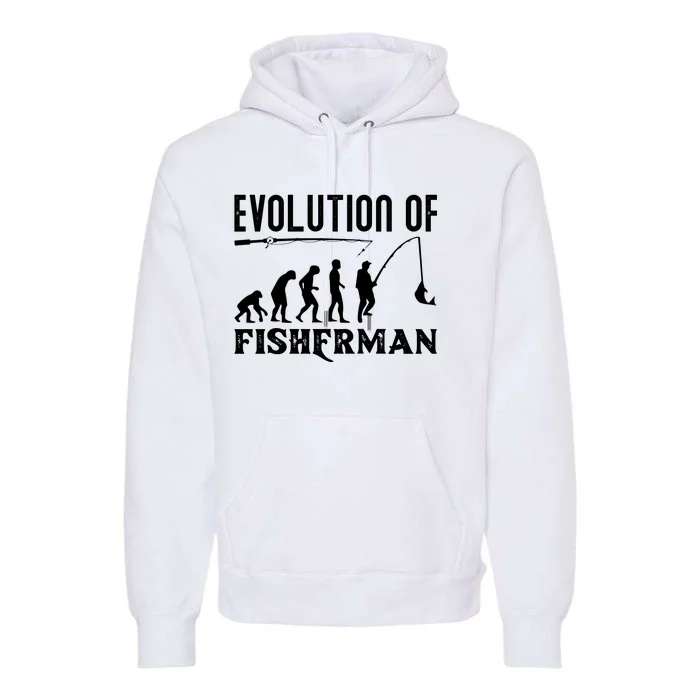 Evolution Of The Fishman Funny Fisherman Premium Hoodie