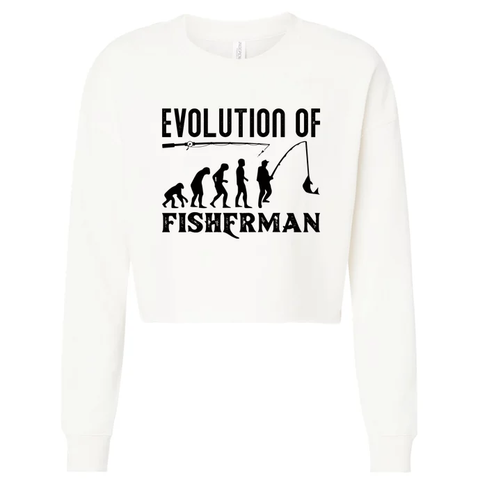 Evolution Of The Fishman Funny Fisherman Cropped Pullover Crew