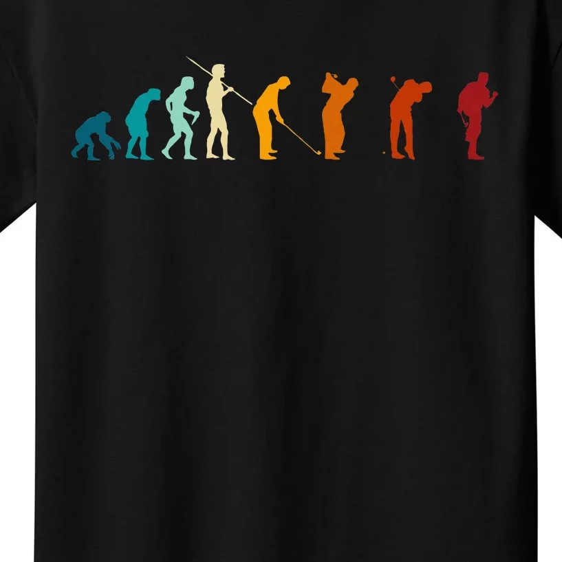 Evolution Of The Golfing Man Kids T-Shirt