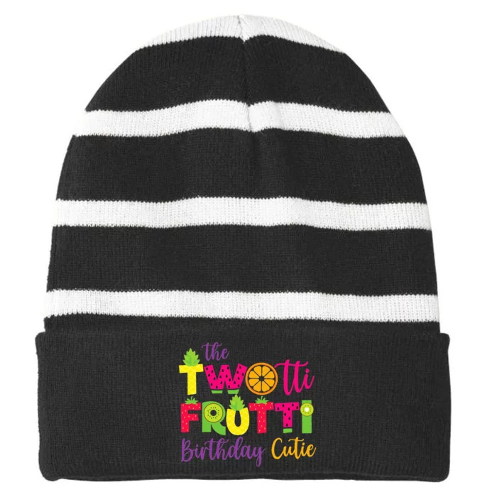 Everyone Of the Twotti Frutti Cool Birthday Party Fruit Striped Beanie with Solid Band