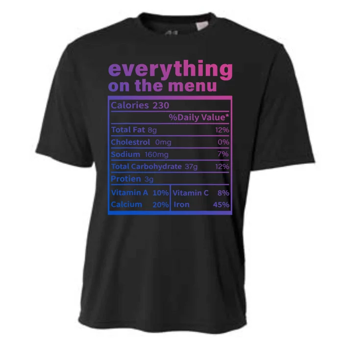 Everything On The U Nutrition Facts Thanksgiving Food Great Gift Cooling Performance Crew T-Shirt