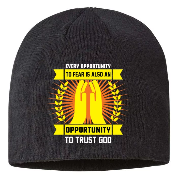 Every Opportunity To Fear Is Also An Opportunity To Trust God 8 1/2in Sustainable Knit Beanie