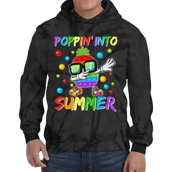 End Of Year Teacher Student Schools Out Poppin Into Summer Tie Dye Hoodie