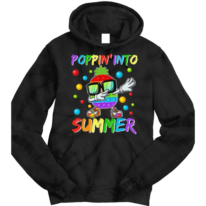 End Of Year Teacher Student Schools Out Poppin Into Summer Tie Dye Hoodie