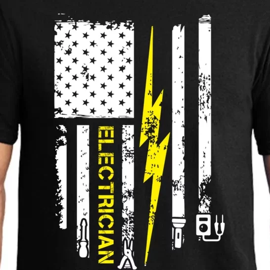 Electrician Patriotic American Flag Electrician Wire Meaningful Gift Pajama Set