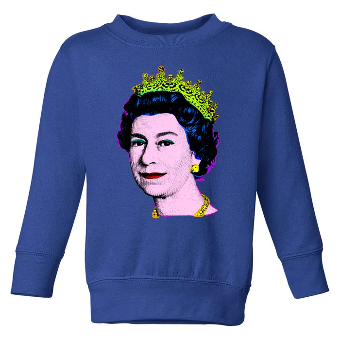 Elizabeth Pop Art Portrait Coronation Queen Of England Cool Gift Toddler Sweatshirt