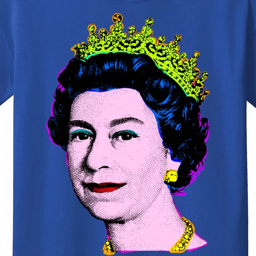 Elizabeth Pop Art Portrait Coronation Queen Of England Cool Gift Kids T-Shirt