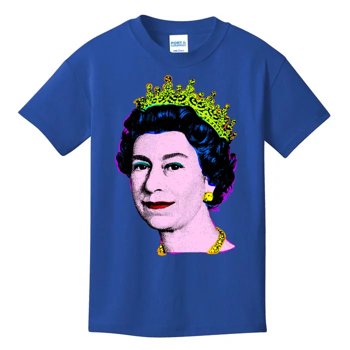 Elizabeth Pop Art Portrait Coronation Queen Of England Cool Gift Kids T-Shirt