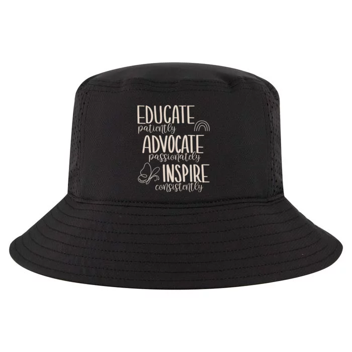 Educate Patiently Advocate Passionately Inspire Consistently Cool Comfort Performance Bucket Hat