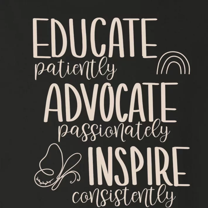 Educate Patiently Advocate Passionately Inspire Consistently Toddler Long Sleeve Shirt