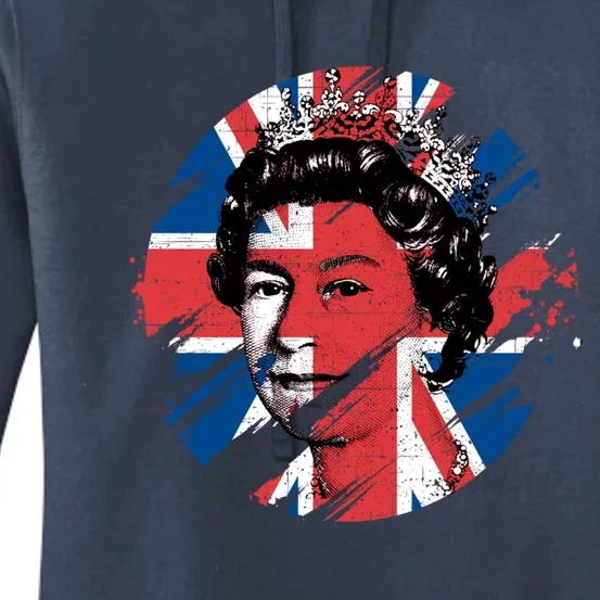 Elizabeth Pop Art Union Jack Flag Queen Of England Gift Women's Pullover Hoodie