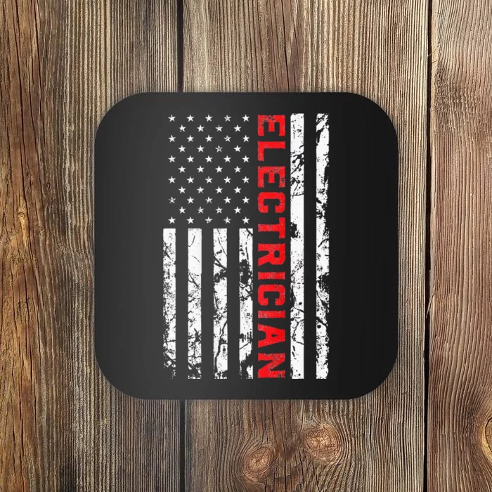 Electrician Patriotic American flag electrician father day Coaster