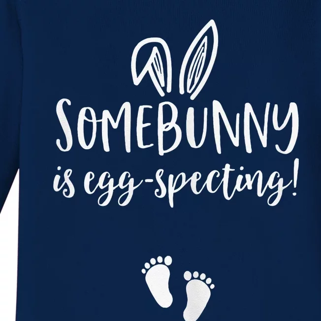 Easter Pregnancy Announcement Somebunny Is Eggspecting Baby Long Sleeve Bodysuit