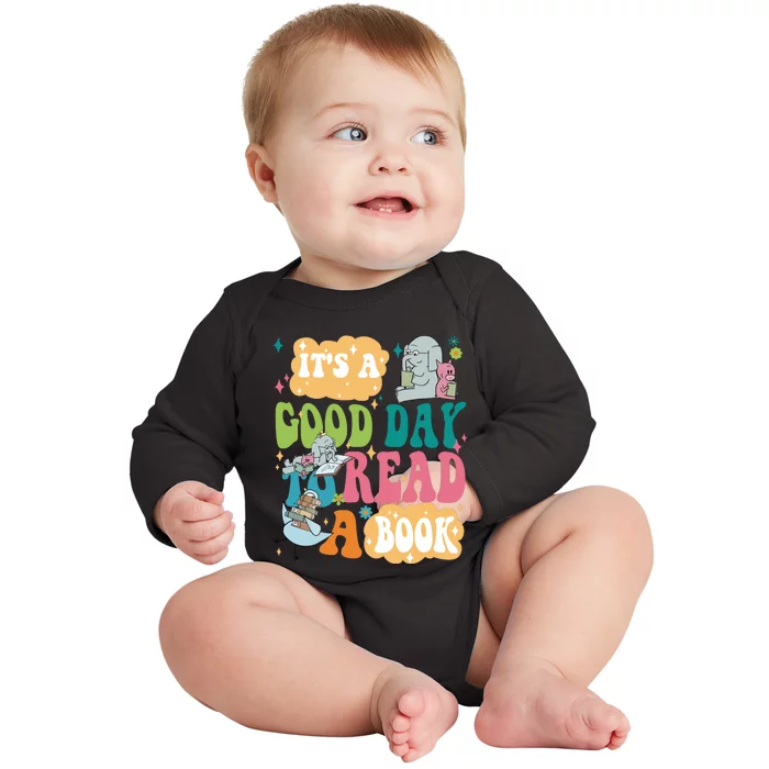 Elephant Piggie And Pigeon Its A Good Day To Read A Book Back To Scho Baby Long Sleeve Bodysuit