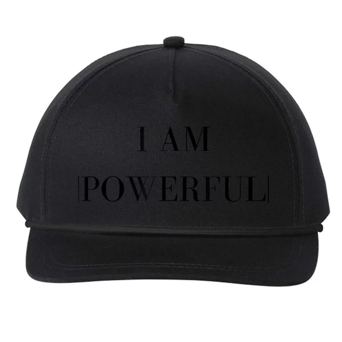 Empowerment Phrases; Affirmations Snapback Five-Panel Rope Hat