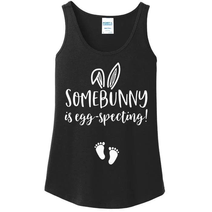 Easter Pregnancy Announcement Somebunny is Eggspecting Ladies Essential Tank