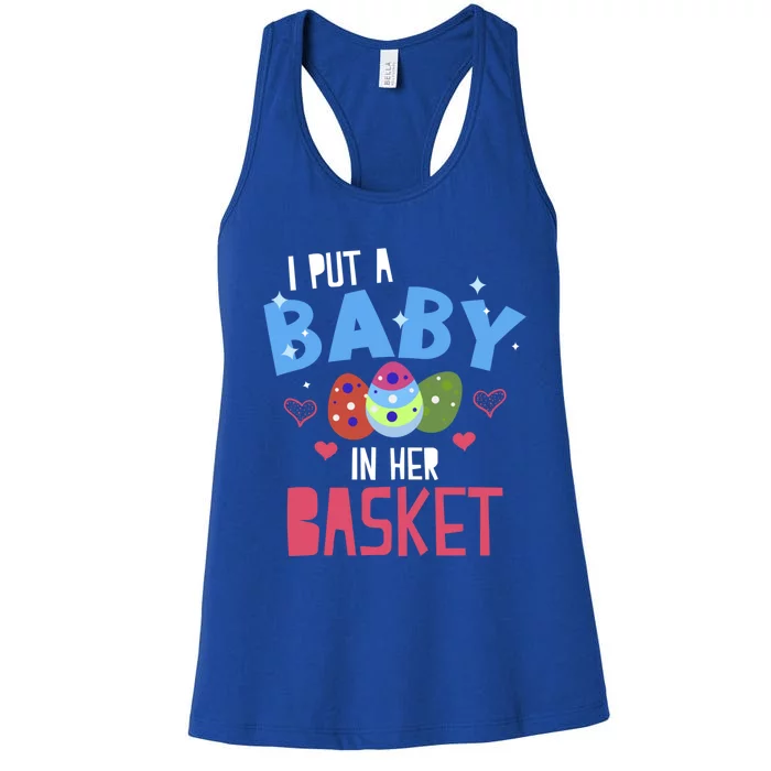 Easter Pregnancy Announcet Gift Design For Dads Cute Gift Women's Racerback Tank