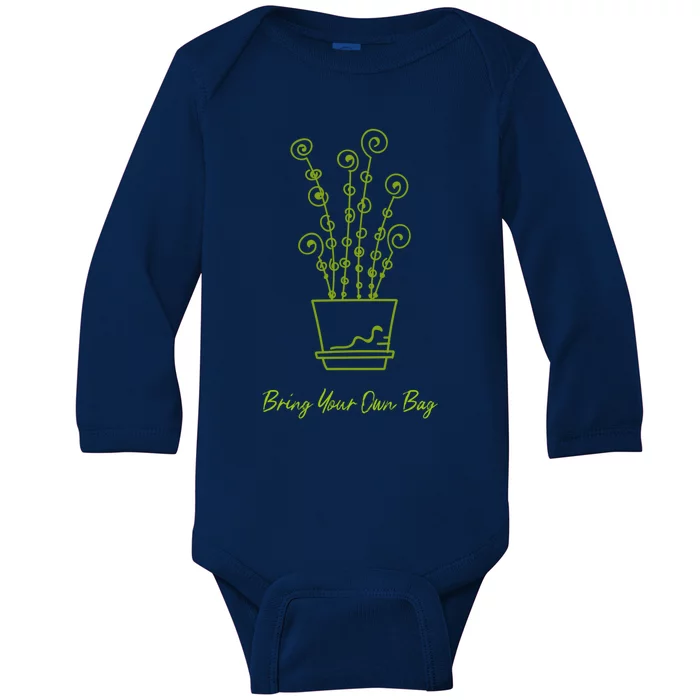 Environt Pollution Bring Your Own Bag Tropical Flower Gift Baby Long Sleeve Bodysuit