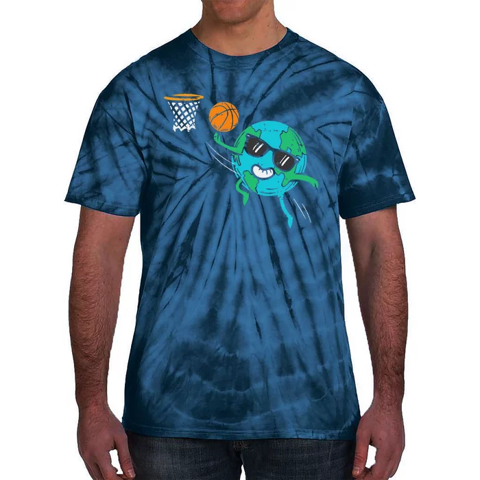 Earth Playing Basketball Earth Day Sports Women Tie-Dye T-Shirt