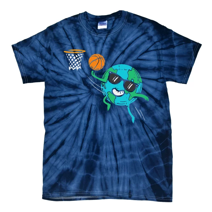 Earth Playing Basketball Earth Day Sports Women Tie-Dye T-Shirt