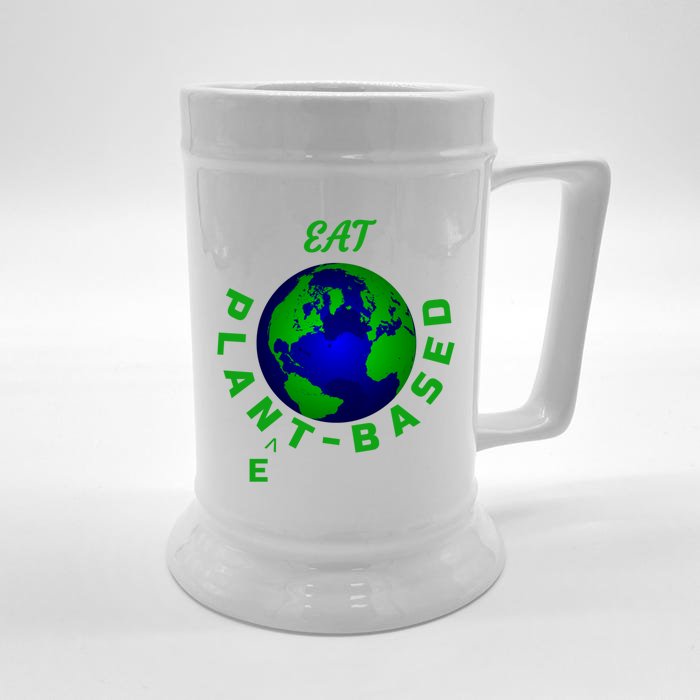 Eat Planet Based Vegan Save Earth Our Beautiful Home Gift Front & Back Beer Stein