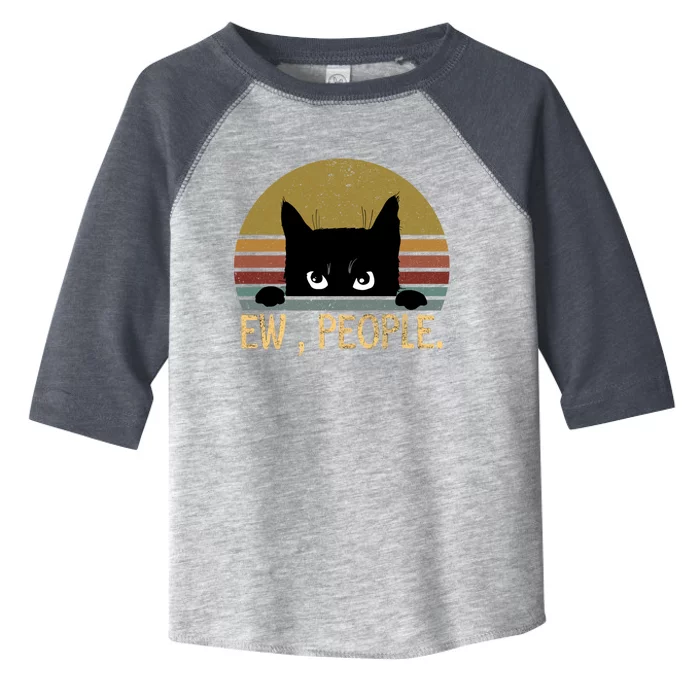 Ew People Black Cat Vintage Retro – Funny Cat Toddler Fine Jersey T-Shirt