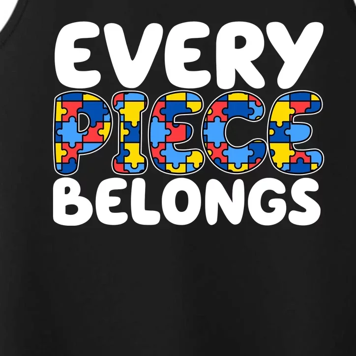 Every Piece Belongs Autism Awareness Performance Tank