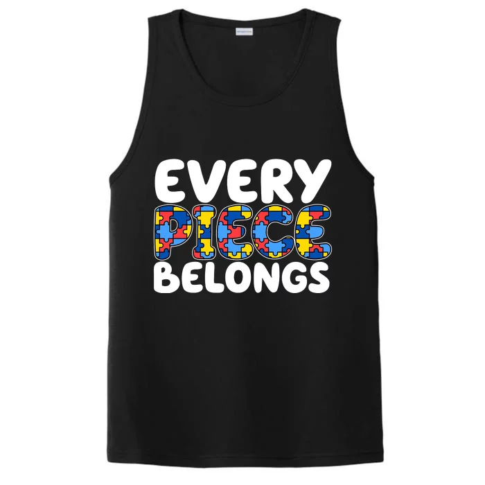 Every Piece Belongs Autism Awareness Performance Tank