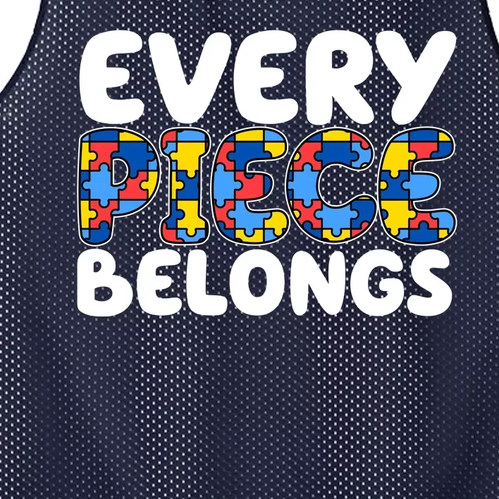 Every Piece Belongs Autism Awareness Mesh Reversible Basketball Jersey Tank